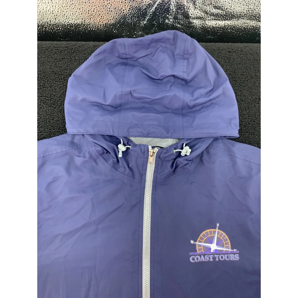 Port Authority Coast Tours Lightweight Hooded Windbreaker‎ Jacket Men's L Blue